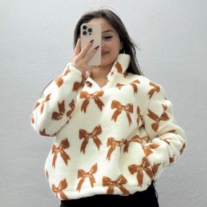 Yarım Fermuarlı Peluş Sweat Ekrukurdele - 31713.1247.