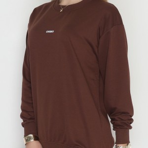 Baskılı 2 İplik Sweat Kahve - 20789.1878.