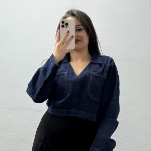 V Yaka Kot Sweat Lacivert - 450.1238.