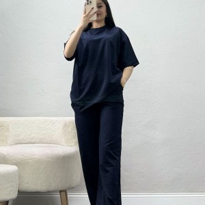 Oversize İki İplik Wortex Takım Lacivert - 80303.1878.