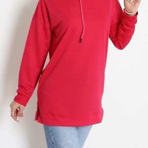 2 İplik Kapşonlu Tunik Sweat Fuşya - 42766.1878.