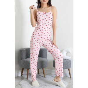 Bürümcük İp Askılı Pijama Takımı Kırmızıpembe - 129.1287.