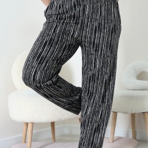 Cepli Viskon Büyük Beden Pijama Altı Desenlisiyah - 52330.1731.