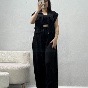 Örme Modal Yelekli Takım Siyah - 55132.701.