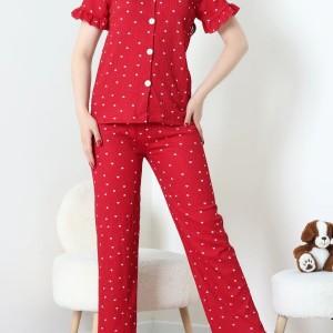 Bürümcük Fırfırlı Pijama Takımı Bordokalp - 127.1287.