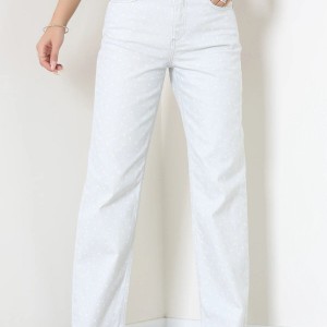 Puantiyeli Straight Kot Pantolon Gri - 32355.2214.