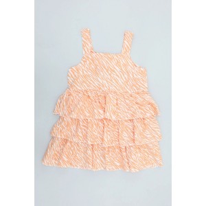 3-10 Yaş Katkat Şapkalı Kız Çocuk Elbise Turuncu - 53704.1780.