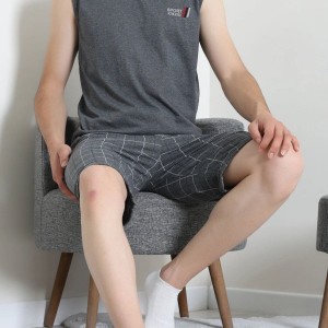 Süprem Ekose Şortlu Erkek Pijama Takım Füme - 75261.1048.