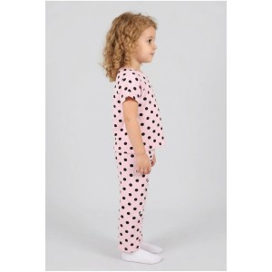 4-8 Yaş Kız Çocuk Pijama Takımı Pembepuanlı - 53798.1780.