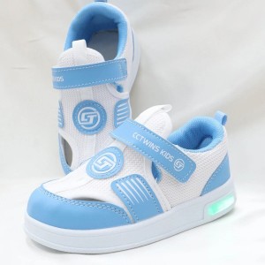 Işıklı Fileli Çocuk Cırtlı Sneaker Sandalet Mavi - 33386.264.