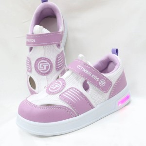 Işıklı Fileli Çocuk Cırtlı Sneaker Sandalet Lila - 33386.264.