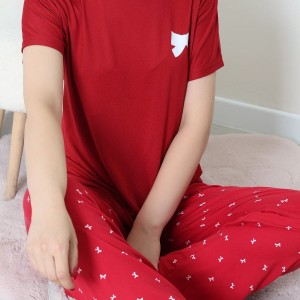 Milan Enjeksiyon Baskılı Pijama Takımı Bordo - 630.1287.